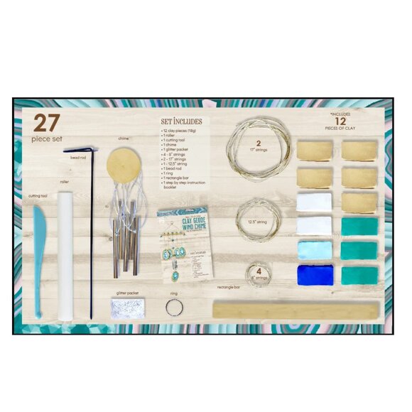 NEW Make Your Own Clay Geode Wind Chime DIY Craft Kit CHRISTMAS GIFT Stocking St - Picture 14 of 16